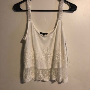 Lace white crop top